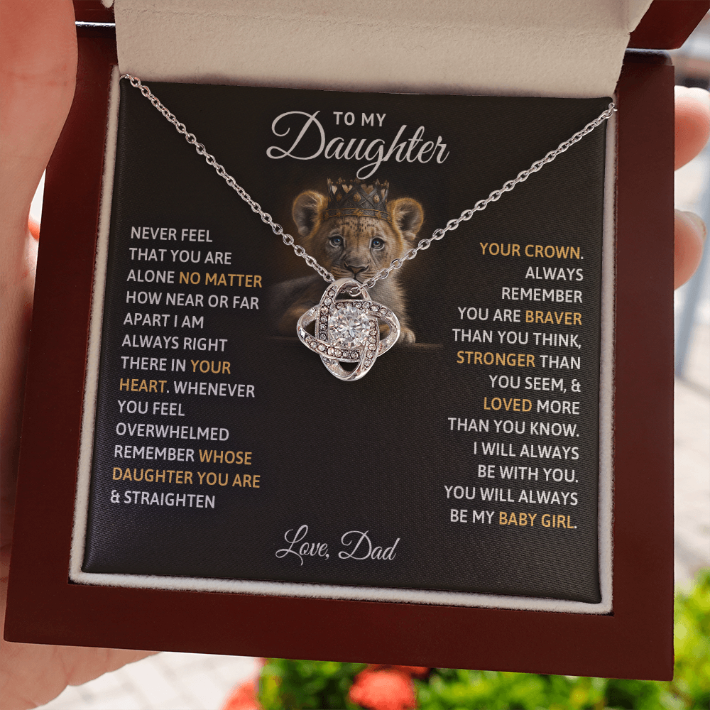 Dad to Daughter Love Knot Necklace | Baby Girl Forever Gift