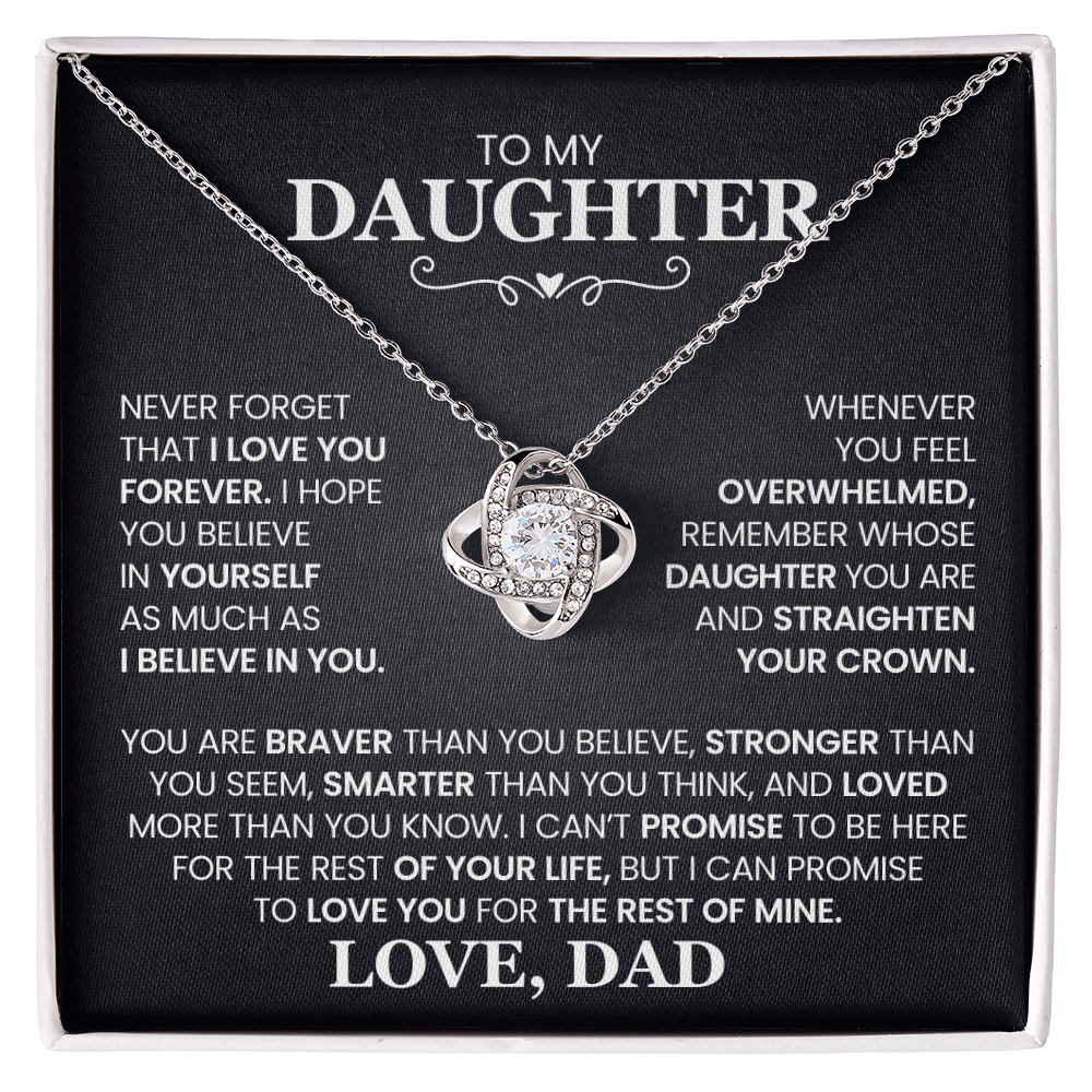 Love Knot Necklace for Daughter from Dad – Forever Love Inspirational Gift