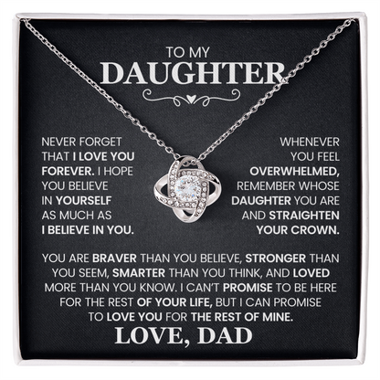 Love Knot Necklace for Daughter from Dad – Forever Love Inspirational Gift