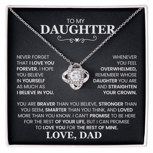 Love Knot Necklace for Daughter from Dad – Forever Love Inspirational Gift