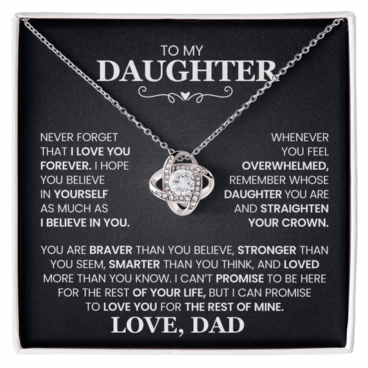 Love Knot Necklace for Daughter from Dad – Forever Love Inspirational Gift
