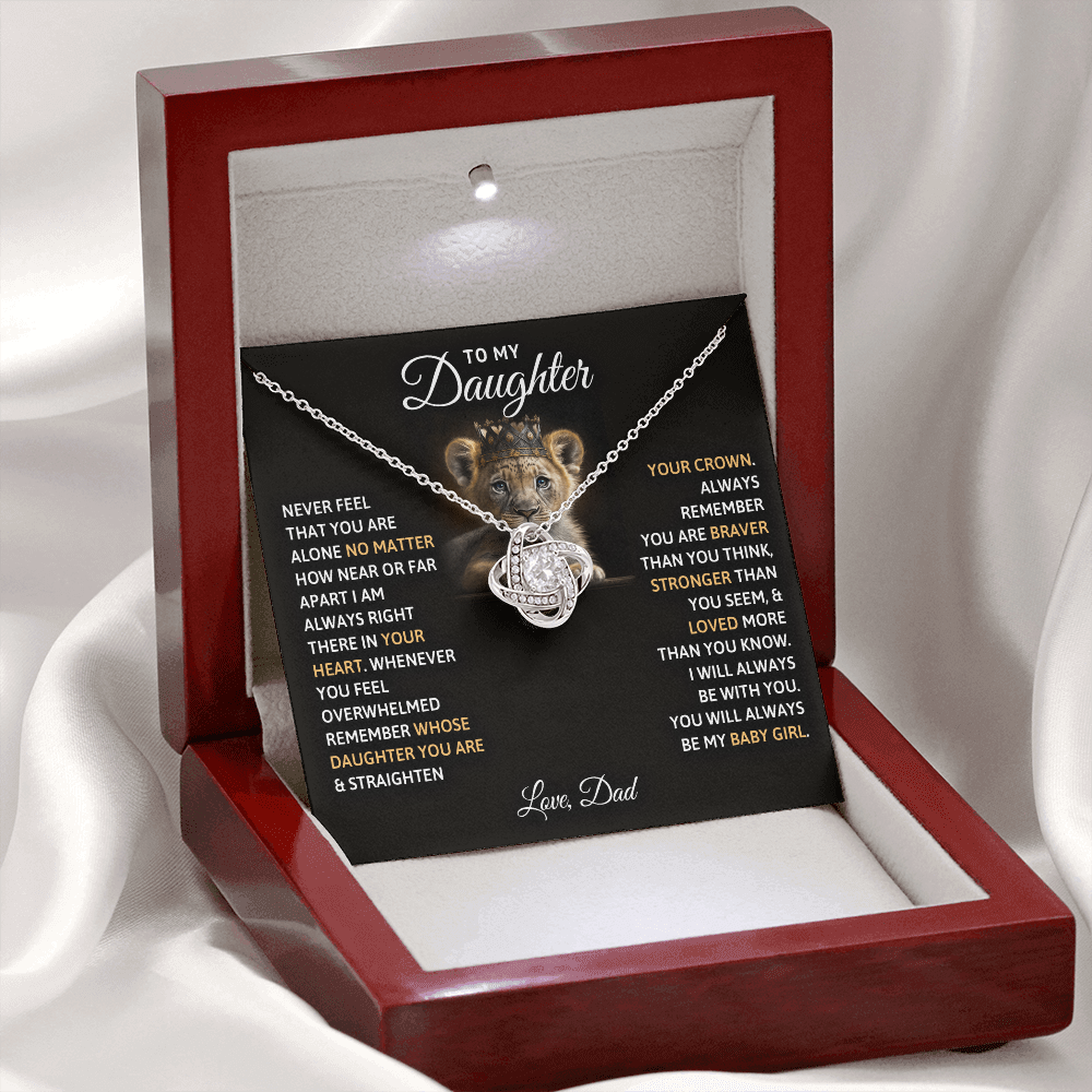 Dad to Daughter Love Knot Necklace | Baby Girl Forever Gift