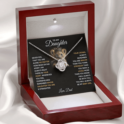 Dad to Daughter Love Knot Necklace | Baby Girl Forever Gift