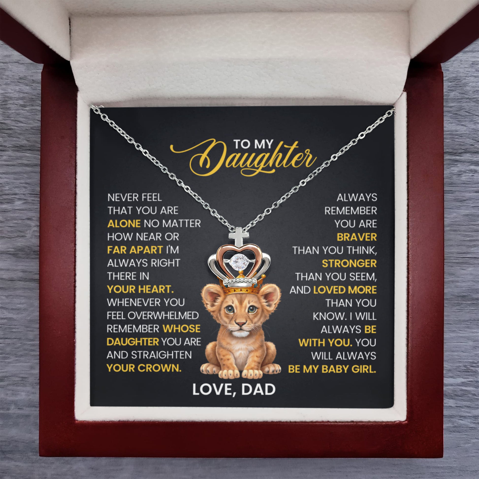 Father-to-daughter-Crown-Pendant-Necklace-with-baby-girl-message 