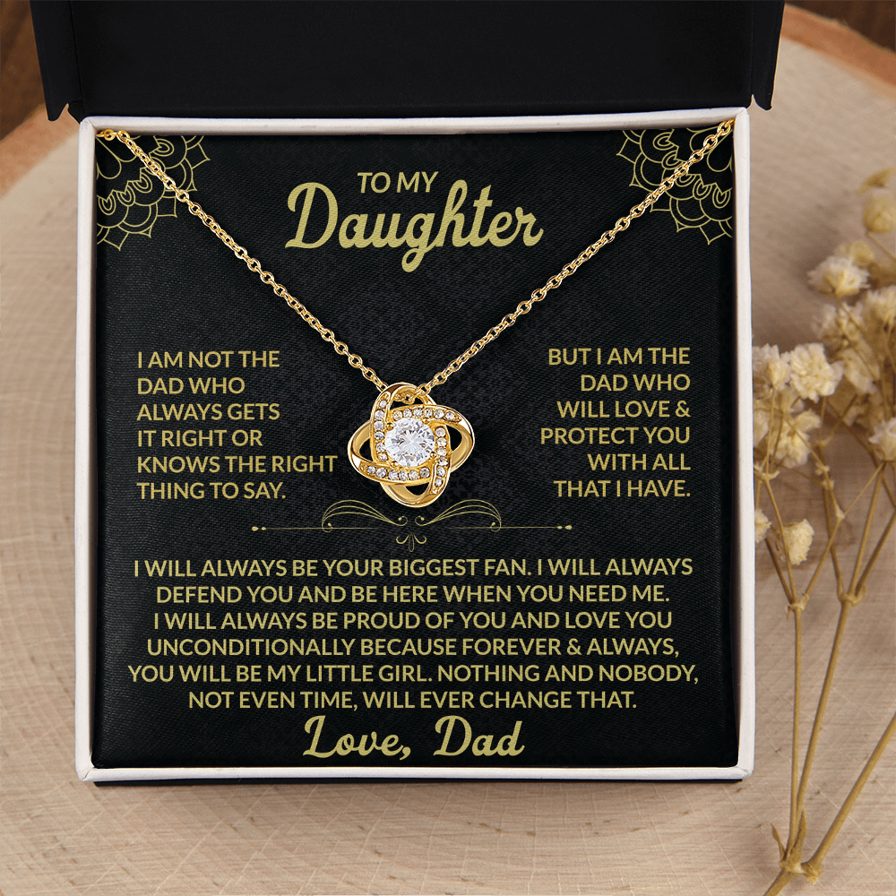 Love Knot Necklace for Daughter from Dad – Forever My Little Girl Gift