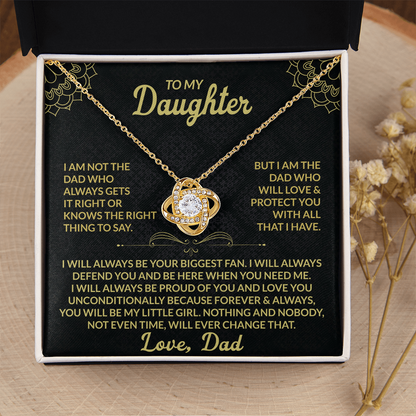 Love Knot Necklace for Daughter from Dad – Forever My Little Girl Gift