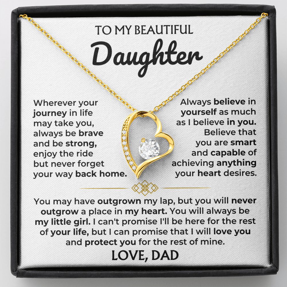 Forever Love Necklace for Daughter from Dad – My Beautiful Daughter Always Remember Home
