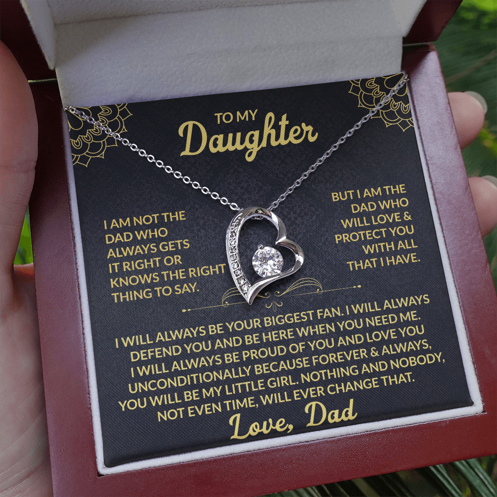 Forever Love Necklace | Gift for Daughter from Dad with Heartfelt Message Card
