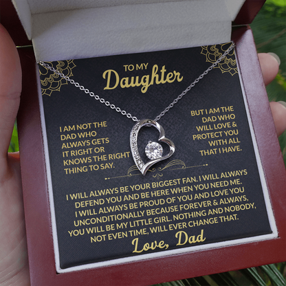 Forever Love Necklace | Gift for Daughter from Dad with Heartfelt Message Card