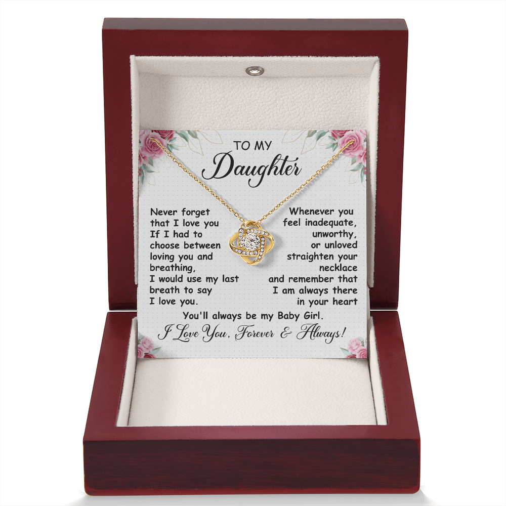 Gift for Daughter – Love Knot Necklace with Heartfelt Message Card | Forever & Always