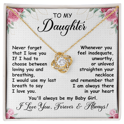 Gift for Daughter – Love Knot Necklace with Heartfelt Message Card | Forever & Always
