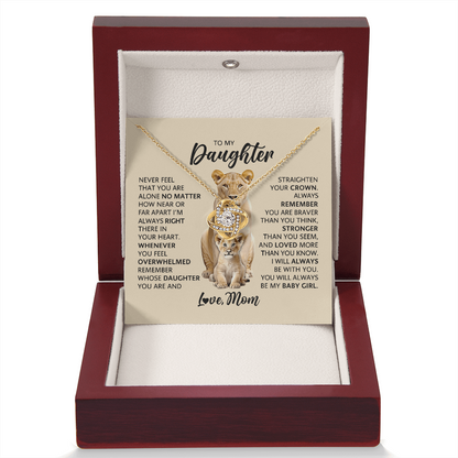 Love Knot Necklace for Daughter from Mom – Never Feel Alone, My Baby Girl Forever