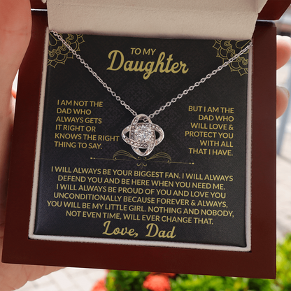 Love Knot Necklace for Daughter from Dad – Forever My Little Girl Gift