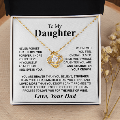 Love Knot Necklace for Daughter from Dad – Forever Love & Encouragement Gift