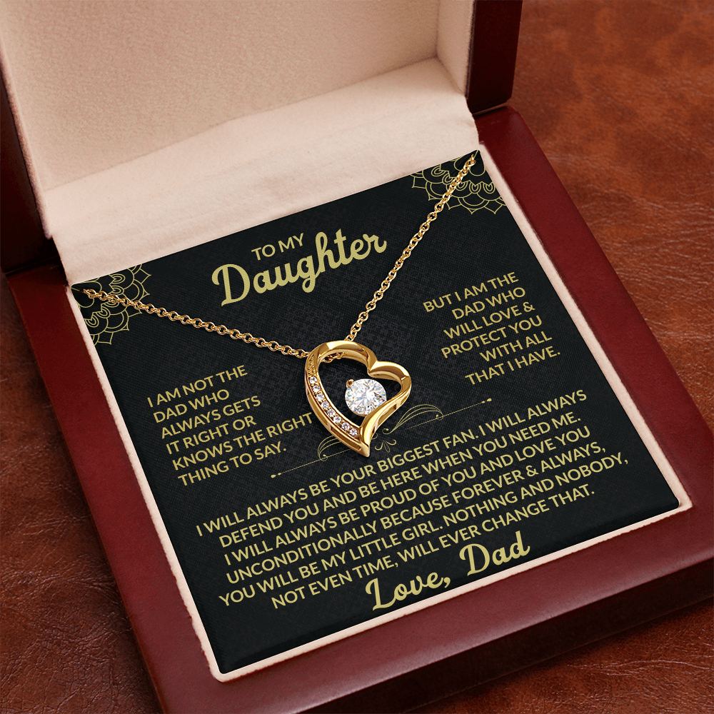 Forever Love Necklace | Gift for Daughter from Dad with Heartfelt Message Card