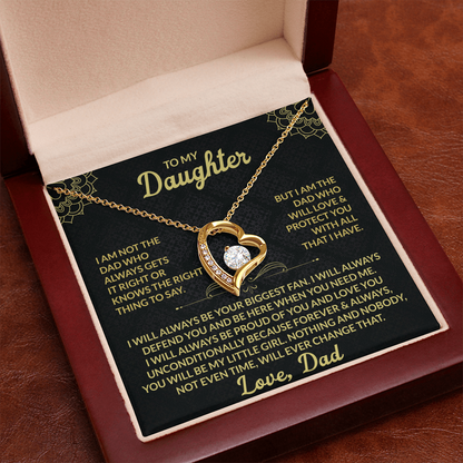 Forever Love Necklace | Gift for Daughter from Dad with Heartfelt Message Card