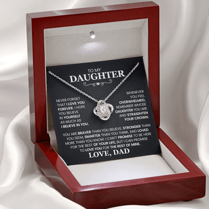 Love Knot Necklace for Daughter from Dad – Forever Love Inspirational Gift