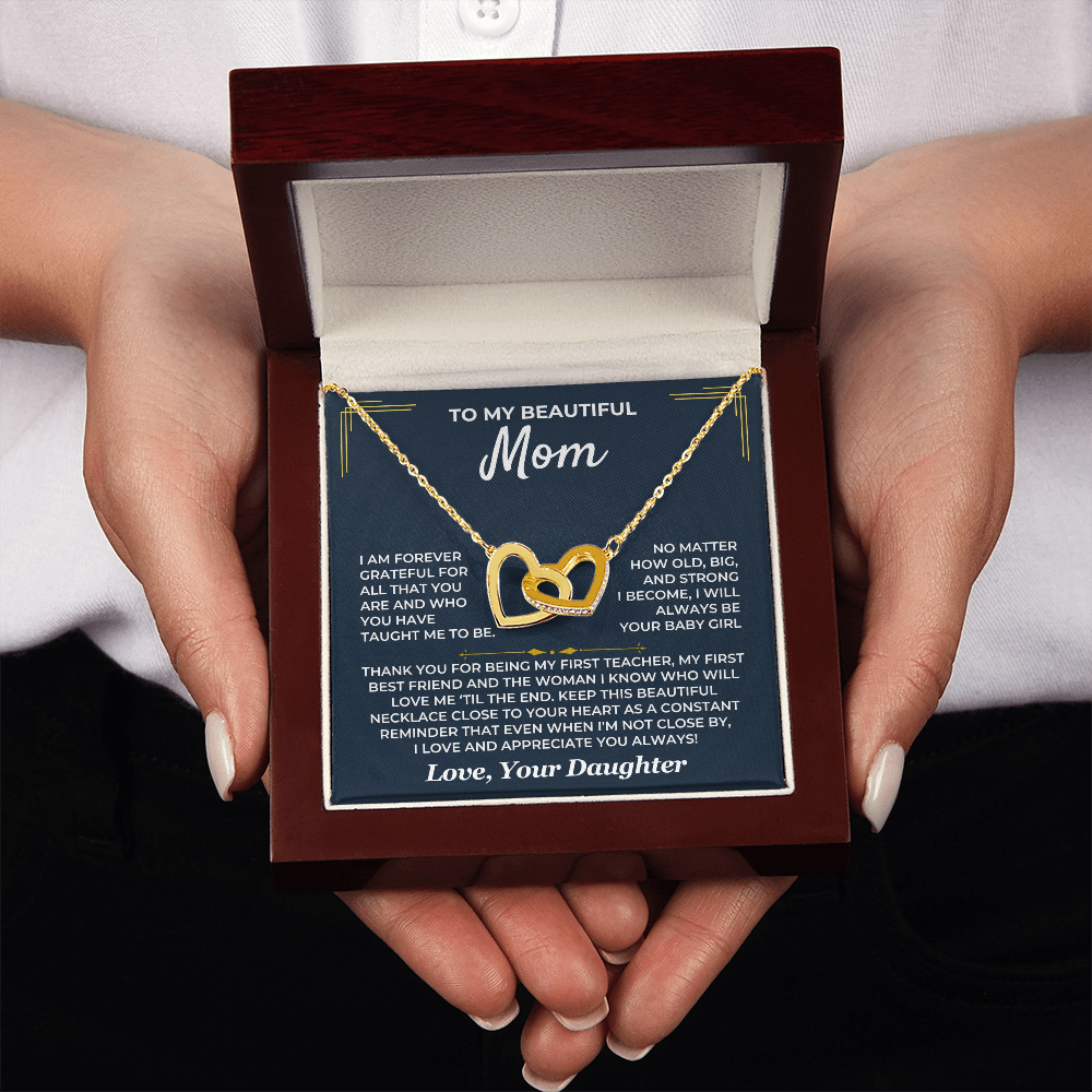 Heart Necklace for Mom from Daughter Gift Ready Box 