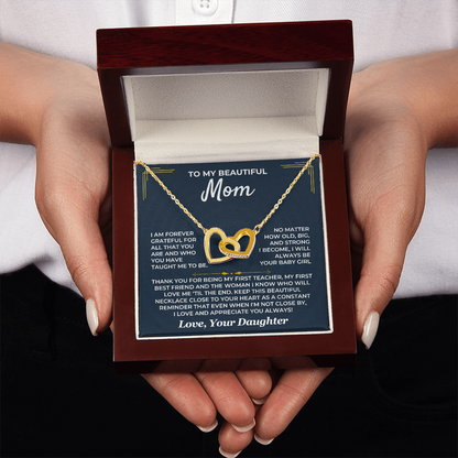 Heart Necklace for Mom from Daughter Gift Ready Box 