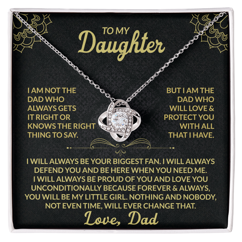 Love Knot Necklace for Daughter from Dad – Forever My Little Girl Gift
