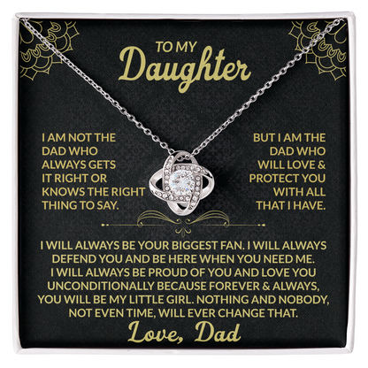 Love Knot Necklace for Daughter from Dad – Forever My Little Girl Gift