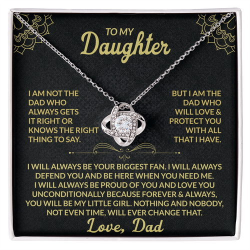 Love Knot Necklace for Daughter from Dad – Forever My Little Girl Gift