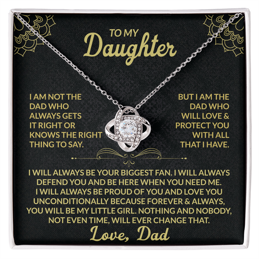 Love Knot Necklace for Daughter from Dad – Forever My Little Girl Gift