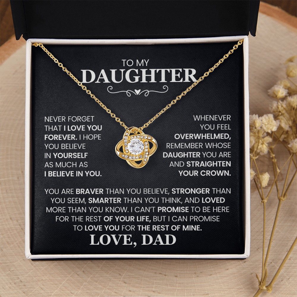 Love Knot Necklace for Daughter from Dad – Forever Love Inspirational Gift
