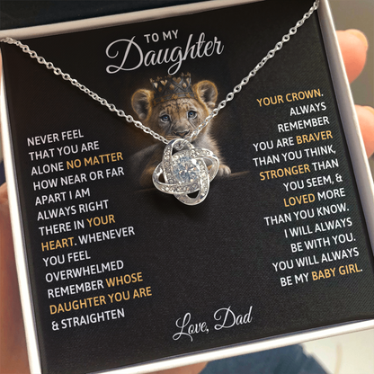 Dad to Daughter Love Knot Necklace | Baby Girl Forever Gift