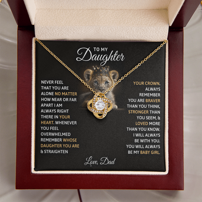 Dad to Daughter Love Knot Necklace | Baby Girl Forever Gift