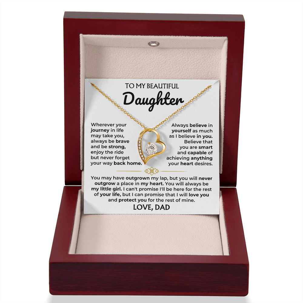 Forever Love Necklace for Daughter from Dad – My Beautiful Daughter Always Remember Home