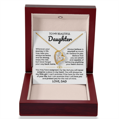 Forever Love Necklace for Daughter from Dad – My Beautiful Daughter Always Remember Home