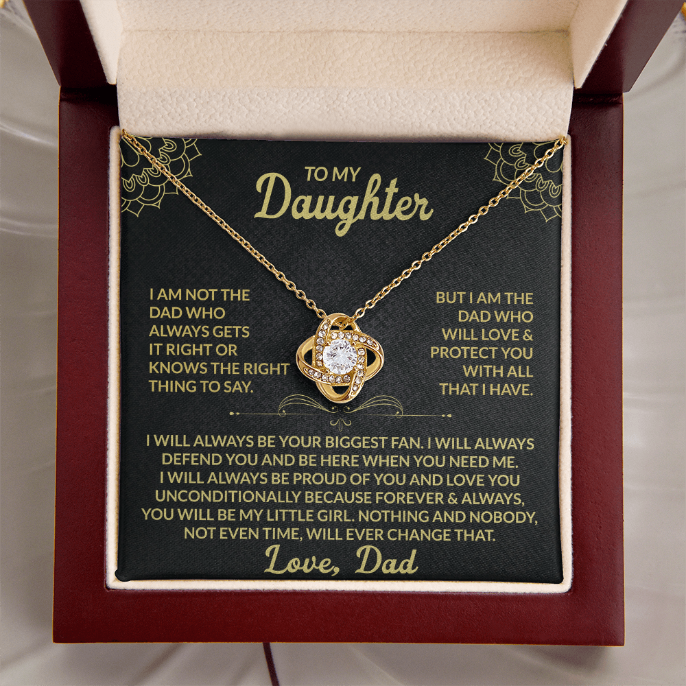 Love Knot Necklace for Daughter from Dad – Forever My Little Girl Gift