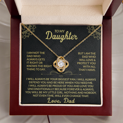 Love Knot Necklace for Daughter from Dad – Forever My Little Girl Gift