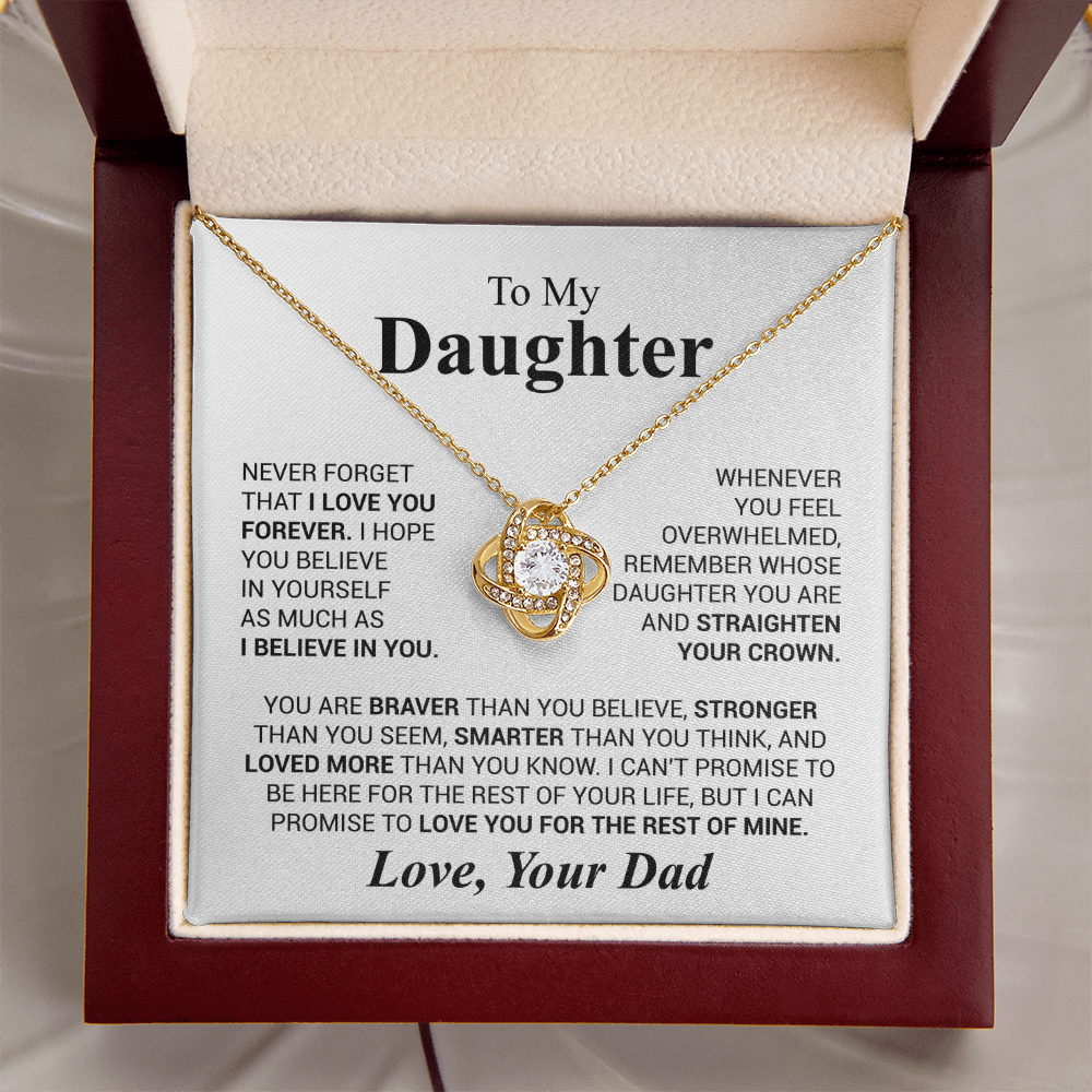 Love Knot Necklace for Daughter from Dad – Forever Love & Encouragement Gift