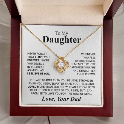 Love Knot Necklace for Daughter from Dad – Forever Love & Encouragement Gift
