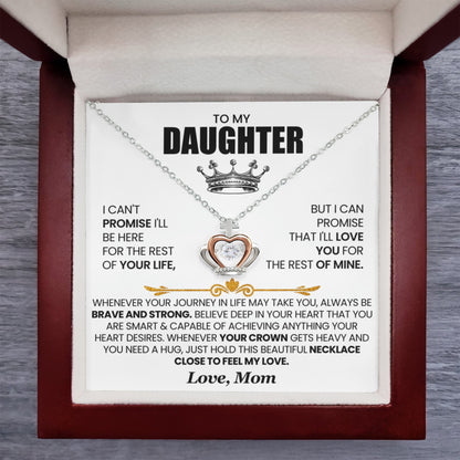 Crown Pendant Necklace for Daughter from Mom – Brave & Forever Loved Gift