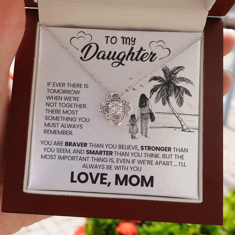 Love Knot Necklace for Daughter from Mom – I'll Always Be With You Gift