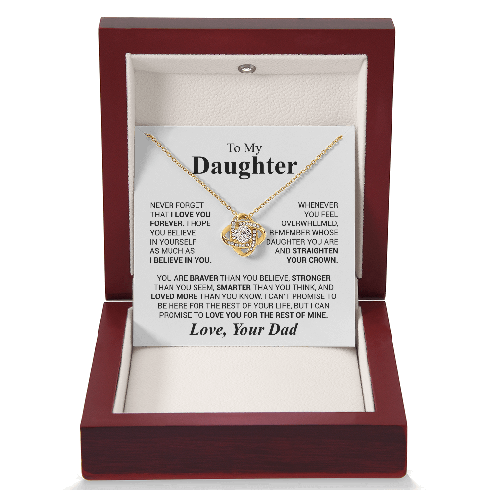 Love Knot Necklace for Daughter from Dad – Forever Love & Encouragement Gift