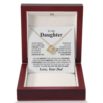 Love Knot Necklace for Daughter from Dad – Forever Love & Encouragement Gift