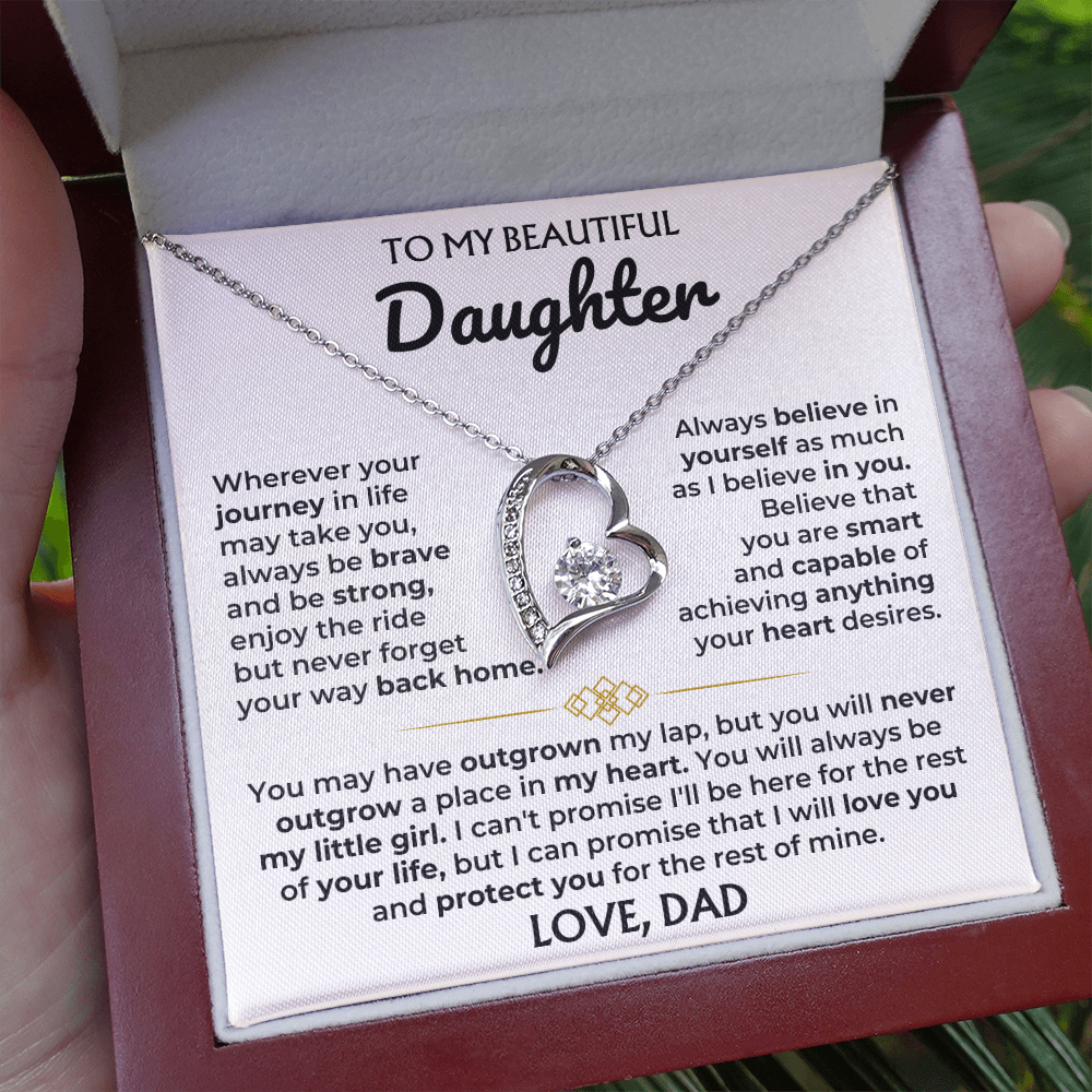 Forever Love Necklace for Daughter from Dad – My Beautiful Daughter Always Remember Home