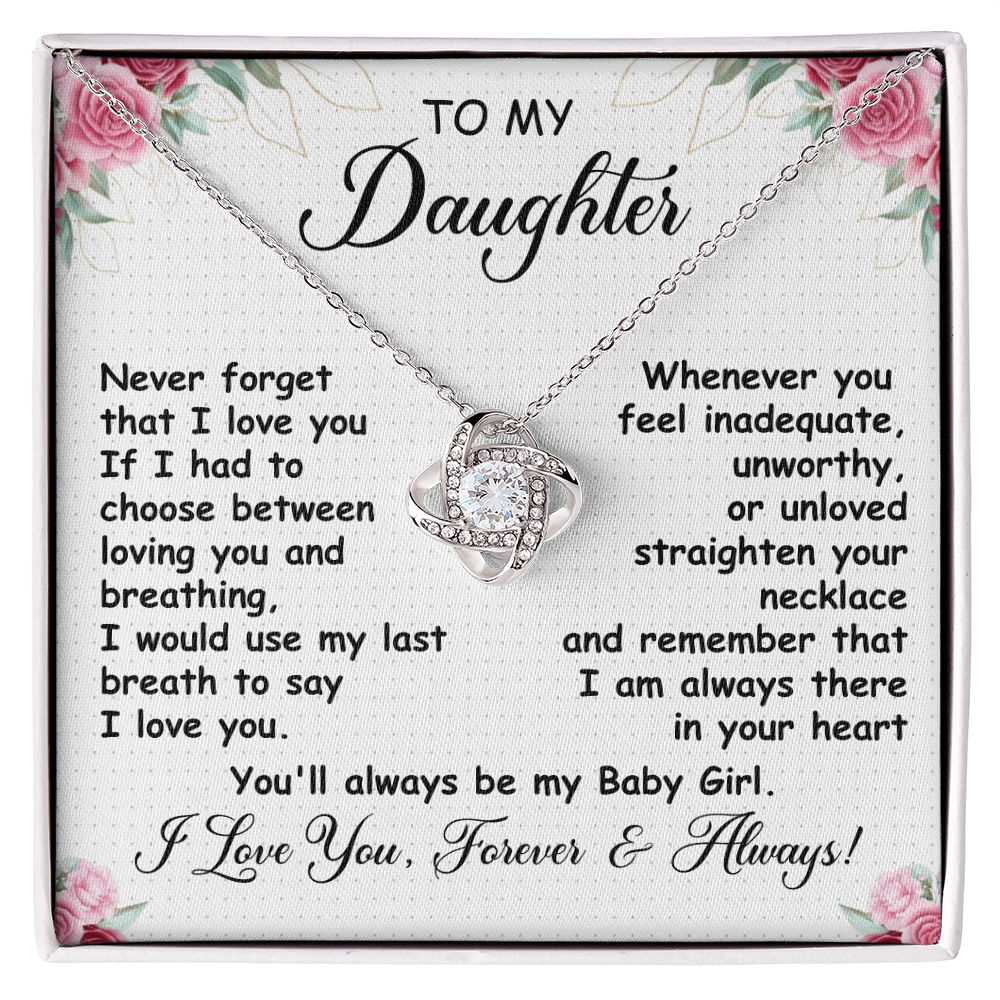 Gift for Daughter – Love Knot Necklace with Heartfelt Message Card | Forever & Always