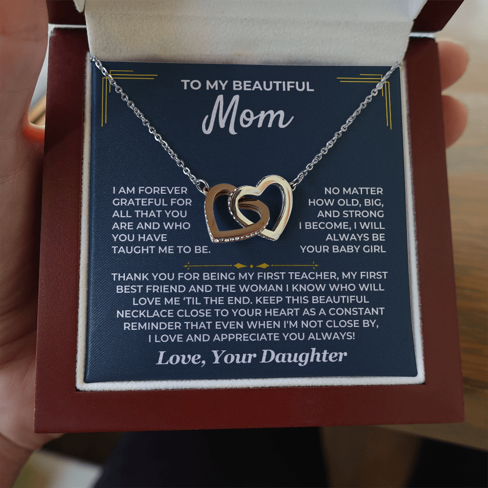 Mom Appreciation Gift Necklace with Meaningful Message Card 