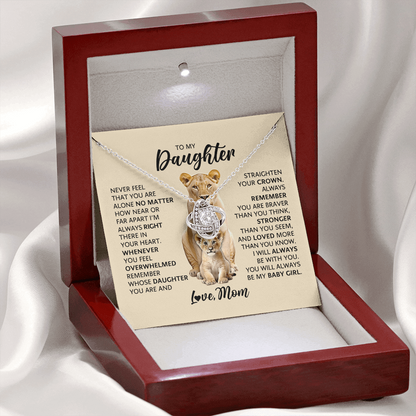 Love Knot Necklace for Daughter from Mom – Never Feel Alone, My Baby Girl Forever