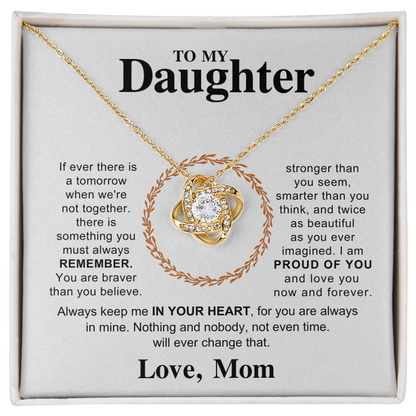 Love Knot Necklace for Daughter - Heartfelt Gift from Mom Forever