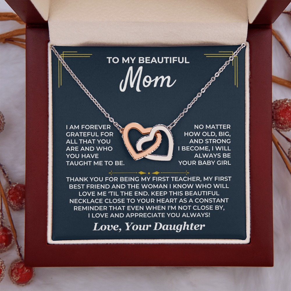 Personalized Gift for Mom from Daughter Necklace Keepsake 