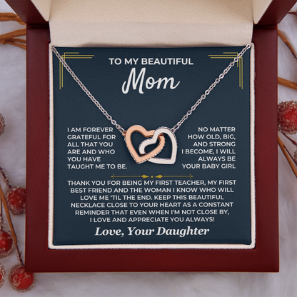 Personalized Gift for Mom from Daughter Necklace Keepsake 