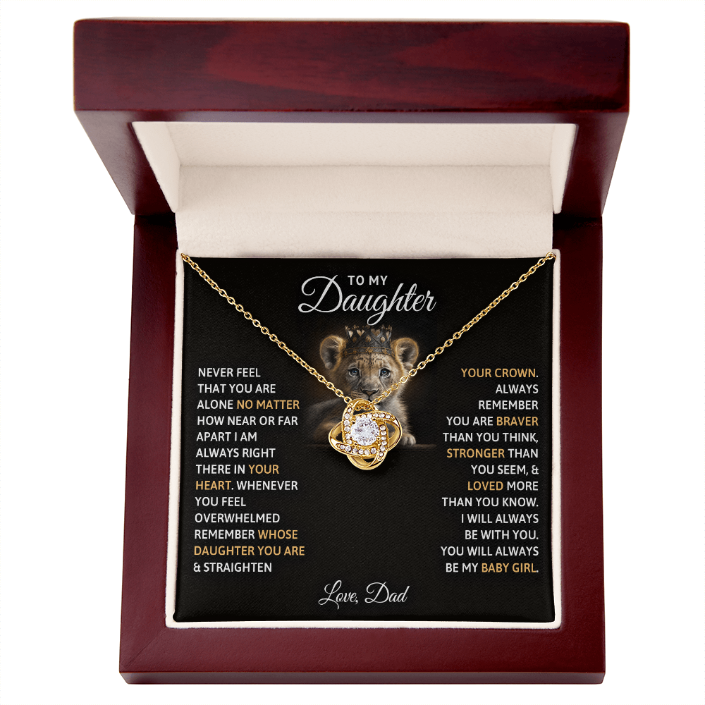 Dad to Daughter Love Knot Necklace | Baby Girl Forever Gift