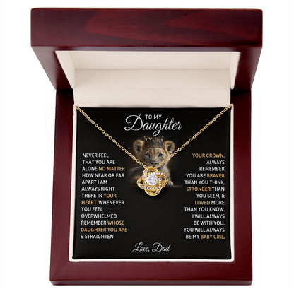 Dad to Daughter Love Knot Necklace | Baby Girl Forever Gift