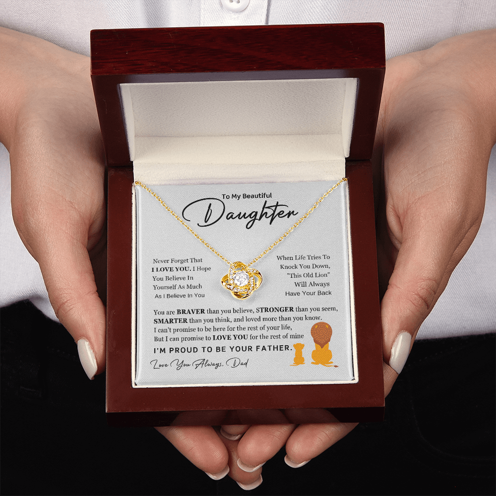 Father to Beautiful Daughter Necklace | Love Knot Gift of Love